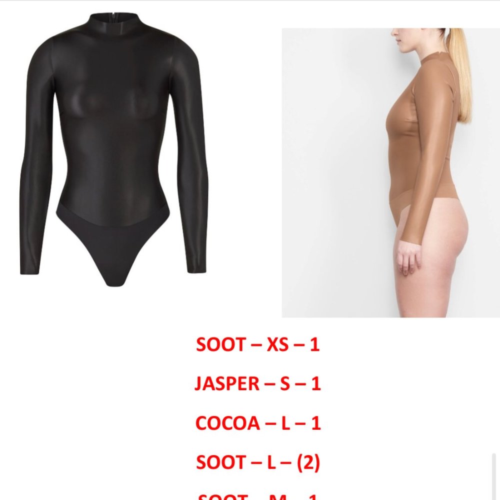 FAUX LEATHER MOCK NECK BODYSUIT  $98 BS-MCK-0896--NOT IN ORIGINAL PACKAGING